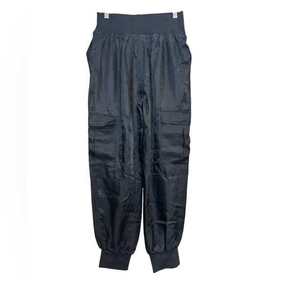 Cinq à Sept Black Satin Giles Cargo Pant - Picture 3 of 7